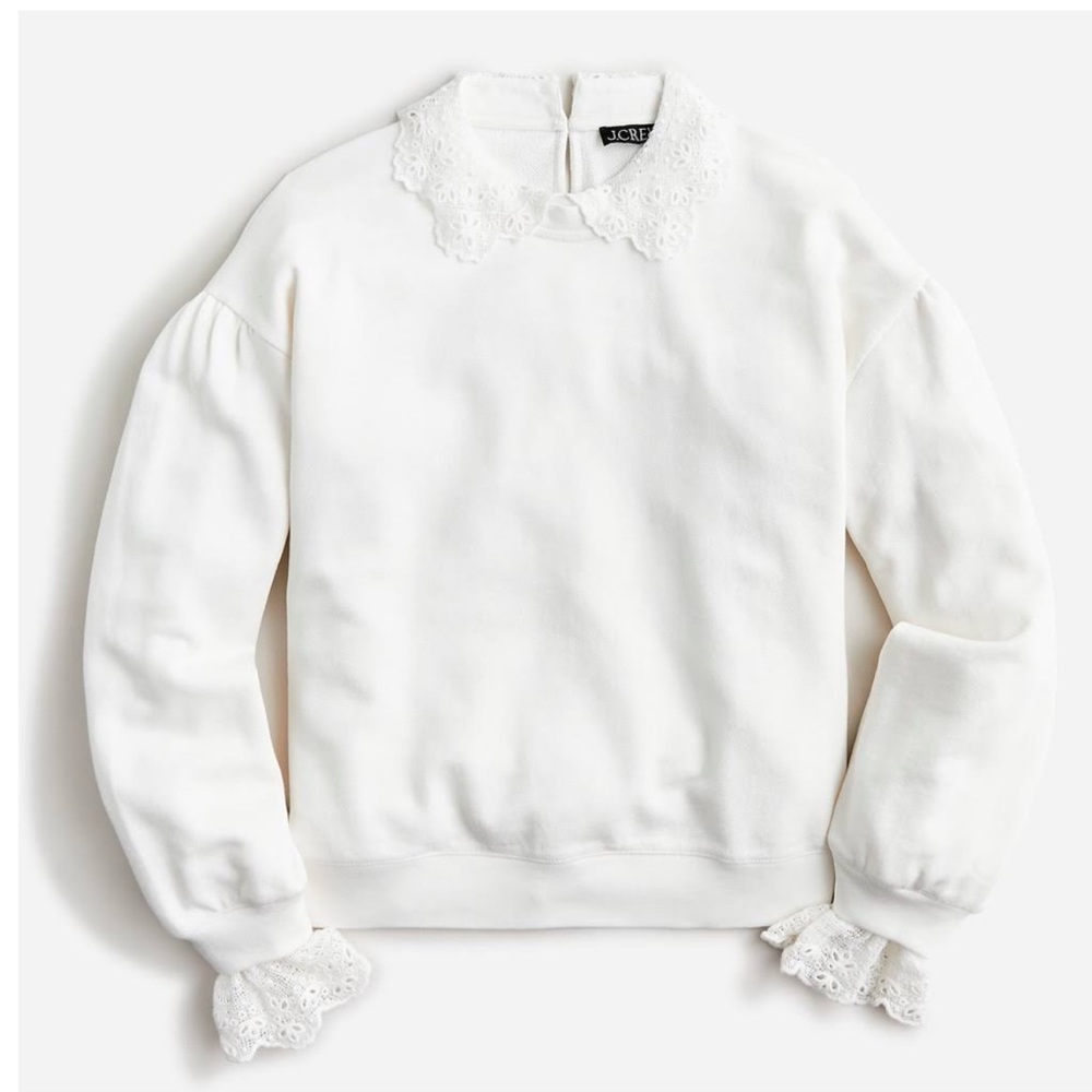 J Crew Lace Collar Crewneck
